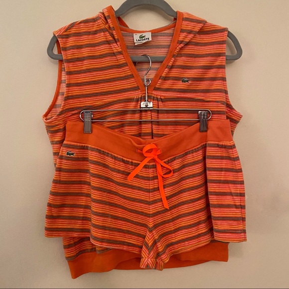 Lacoste Tops - Lacoste Striped Terry Cloth Casual Top Short Set